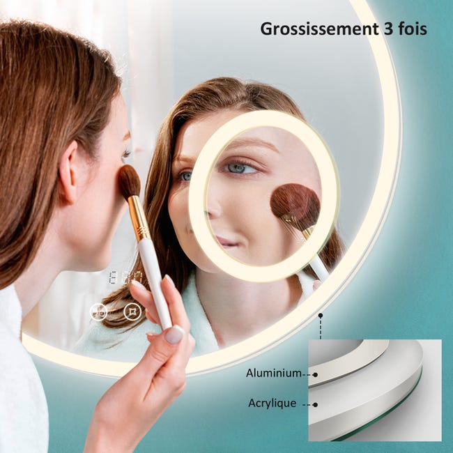 EMKE Miroir de Maquillage avec éclairage LED avec 3 Couleurs de