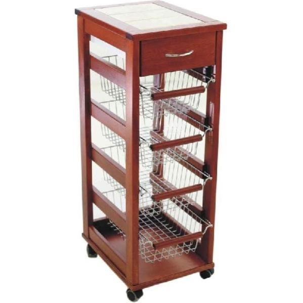 CARRELLO DA CUCINA CON CESTELLI colore naturale