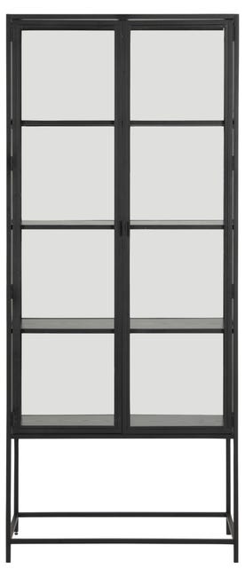 Vitrine murale blanche Collecty - 2 portes vitrées et 4 tablettes