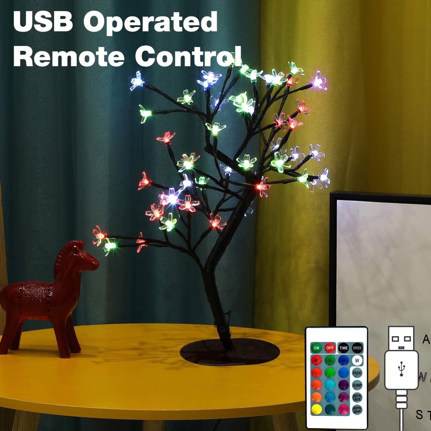 LED Lampe de Cerisier, 0.43M 40LED, Arbre Lumineux LED, Branches Noires, pour la décoration de Maison (Multicolore) - ST0011 - 2