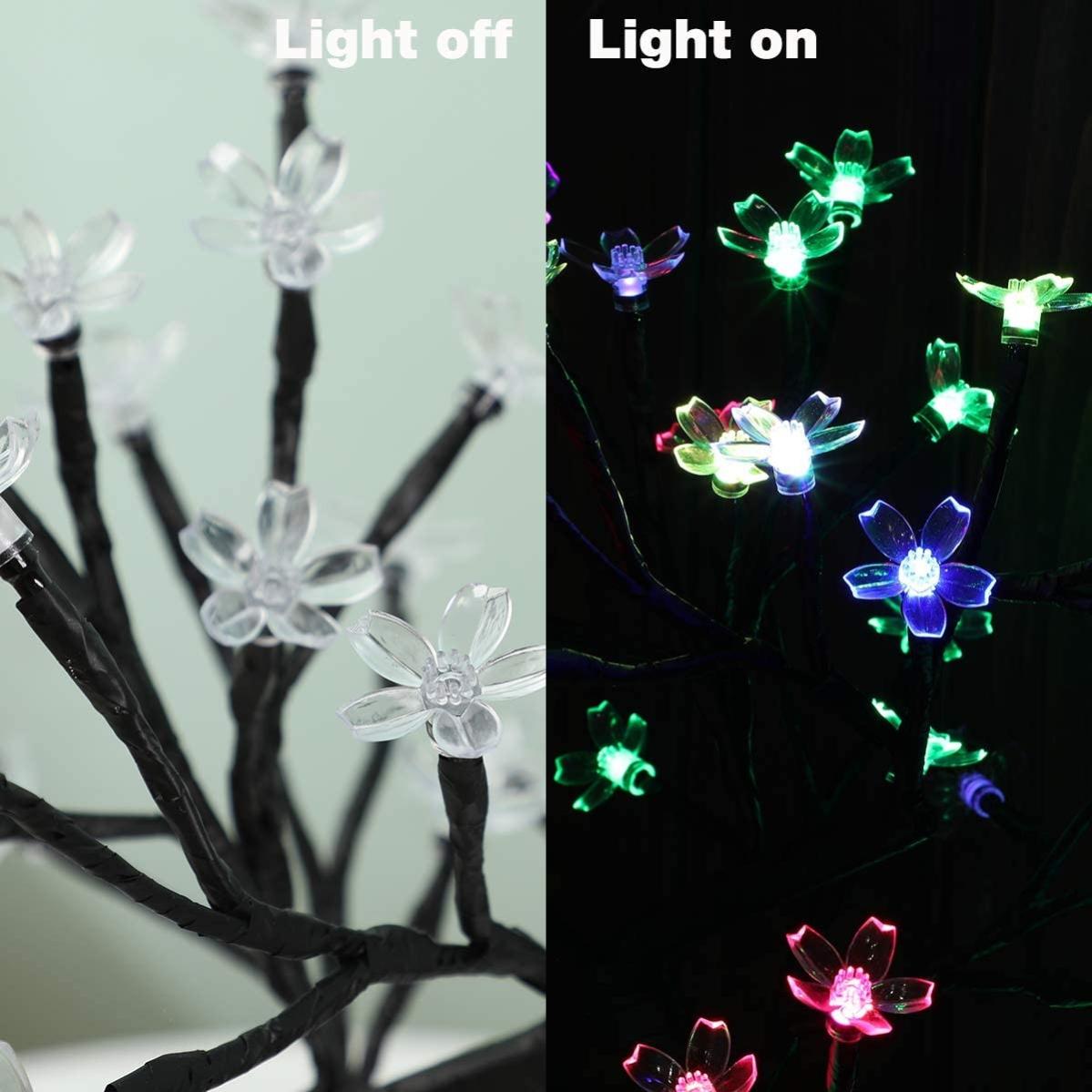 LED Lampe de Cerisier, 0.43M 40LED, Arbre Lumineux LED, Branches Noires, pour la décoration de Maison (Multicolore) - ST0011 - 3