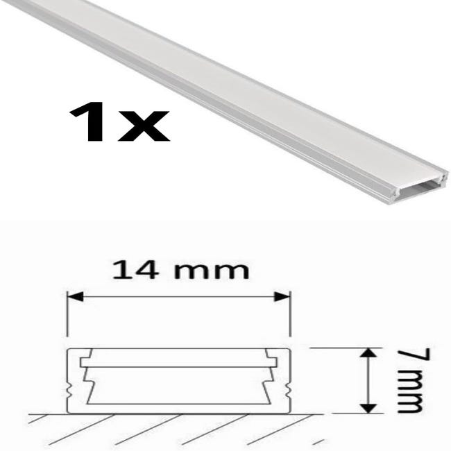 Evotrade MINI Canalización con Perfil de Tapa para Tiras LED - Perfil de  Aluminio - 2 Metros Color Aluminio