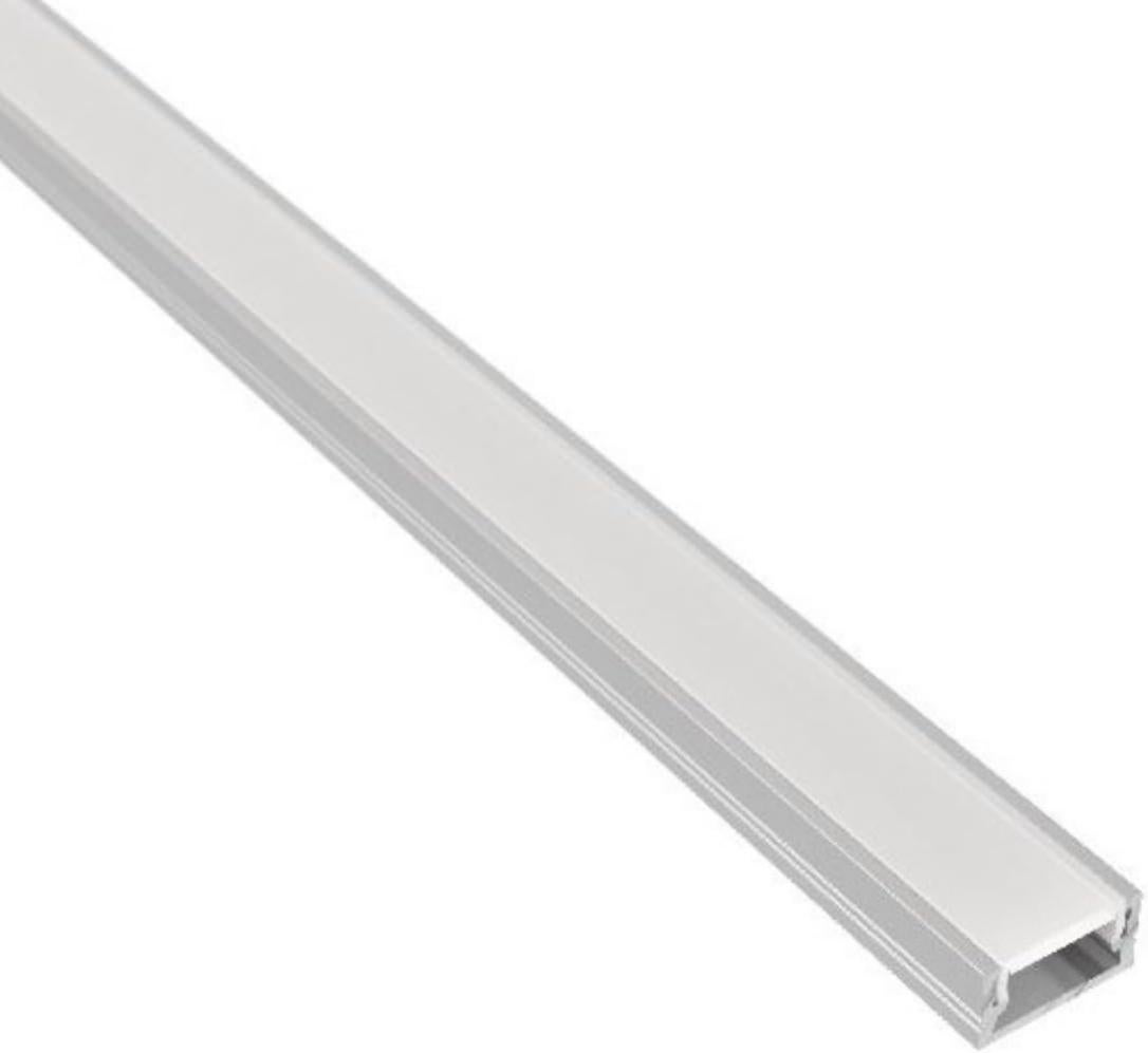 Profilo In Alluminio Per Strisce LED - 2 Metri - Copertura Opale - Guida Per Strisce Fino A 12mm - 4