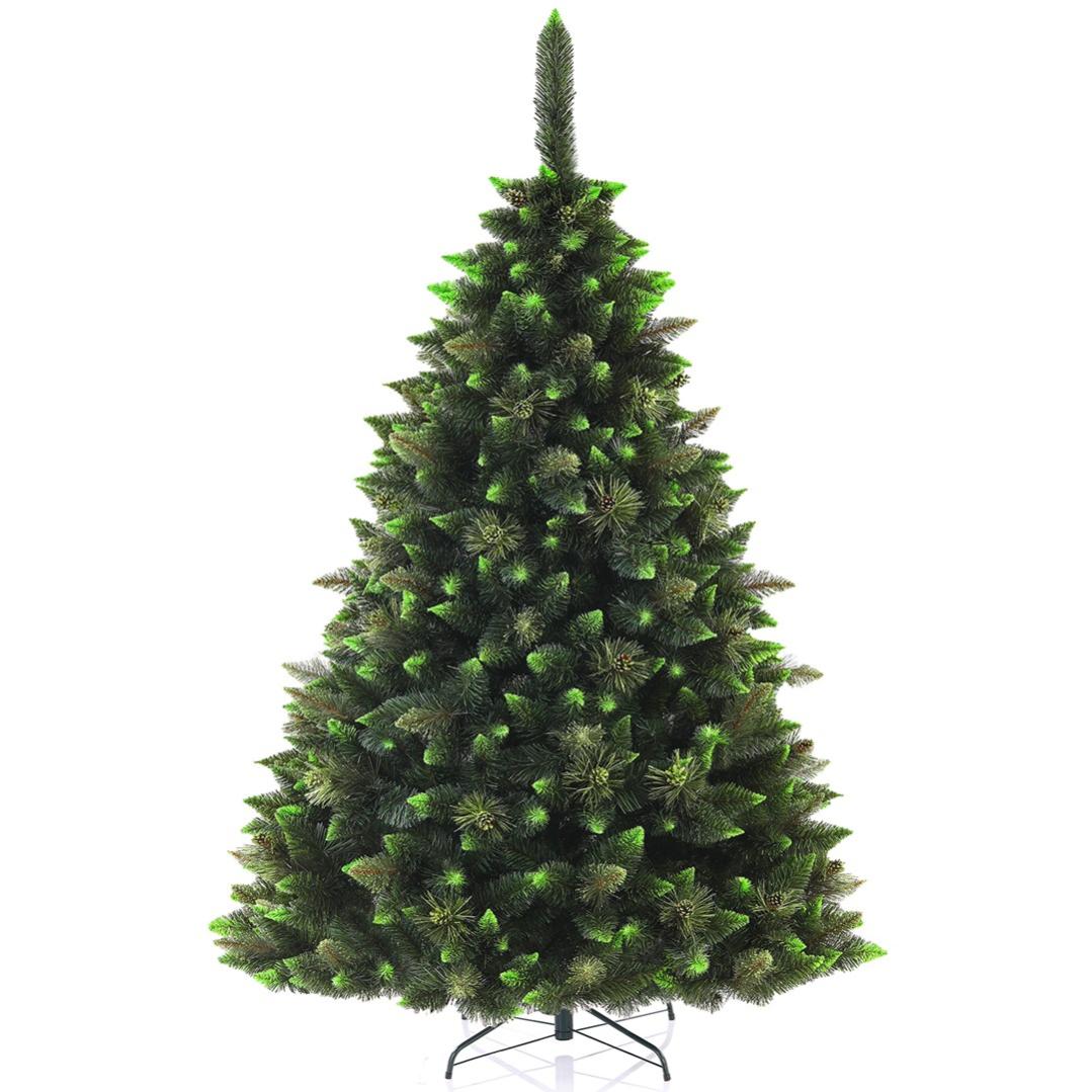 Albero Di Natale Artificiale EL SANTA Classico 2.10 Metri Verde - 978 Punte, Aspetto Naturale, Facile Montaggio