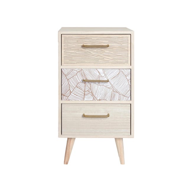 Credenza KUTA53 nera 3 cassetti e anta effetto rafia Credenza KUTA53 nera 3 cassetti e anta effetto rafia