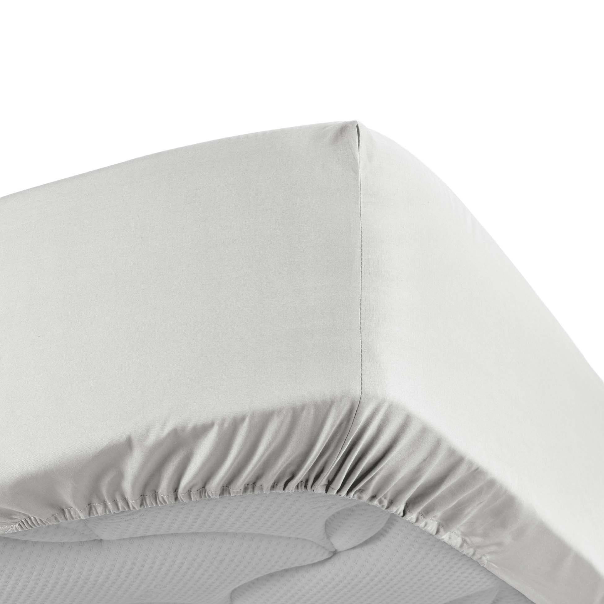 Drap-housse 140x190 Cm, Coton Percale Blanc, 80 Fils/cm², Hauteur 30 Cm, Housse De Rêve