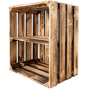 Relaxdays Cagette en bois empilable boîte rangement nature lot de 3 caisses  HxlxP: 20 x 27,5 x 38 cm, nature