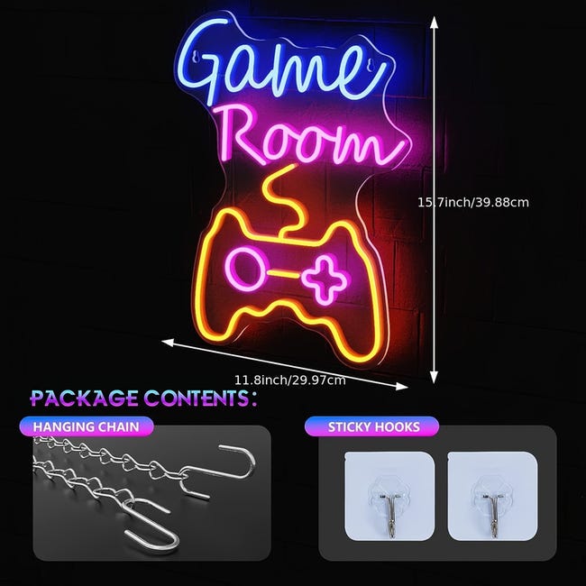 Enseignes lumineuses de jeu au néon pour Playstation, décoration murale  d'icône de chambre à coucher, pour salle de jeux, pour Bar et Club