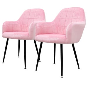 Poltrona sedia classico contemporaneo in velluto rosa con gambe legno  bianco LT3026