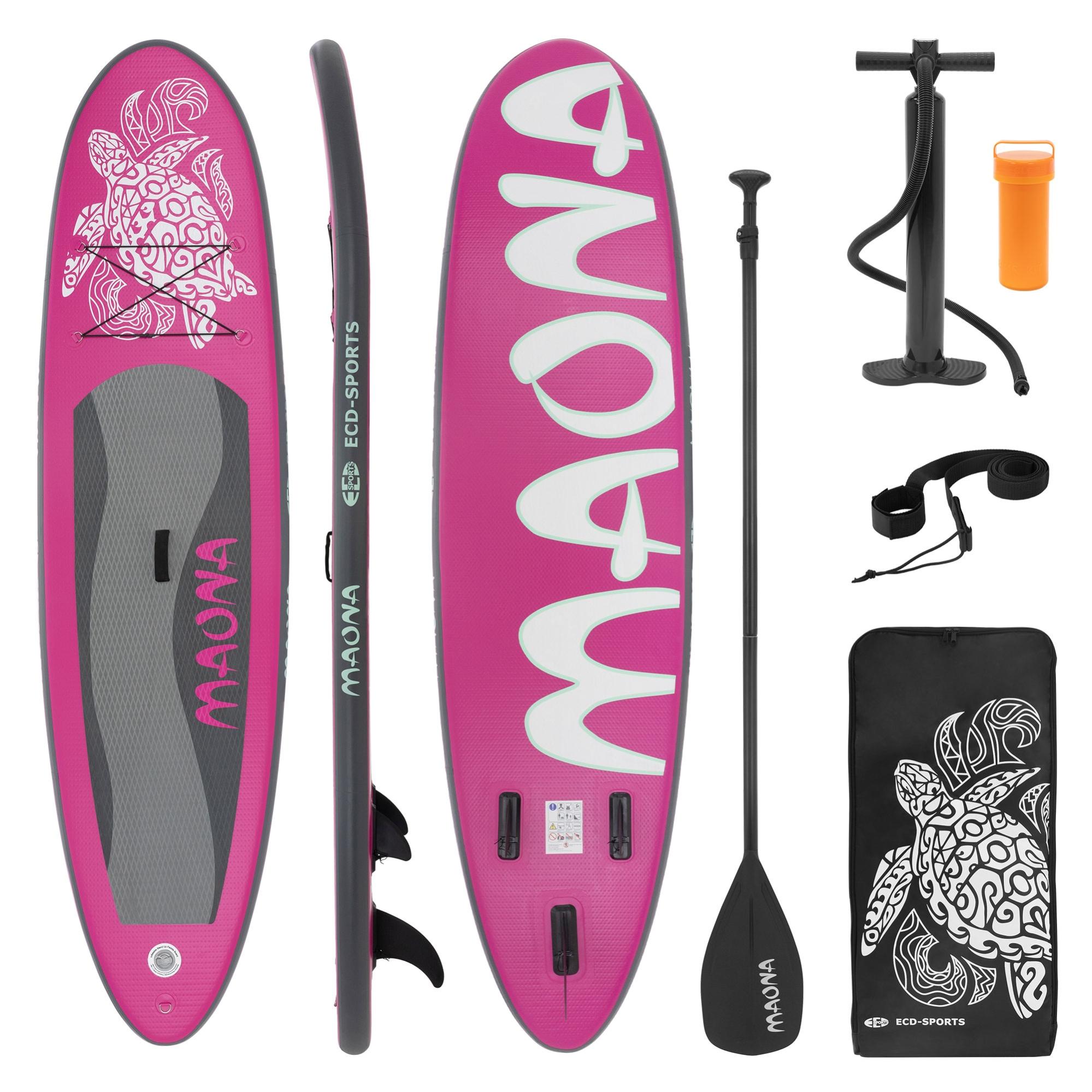 10 Ft Sup Stand Up Board Gonflable 308 Cm Maona Rose Pompe À Air Pagaie