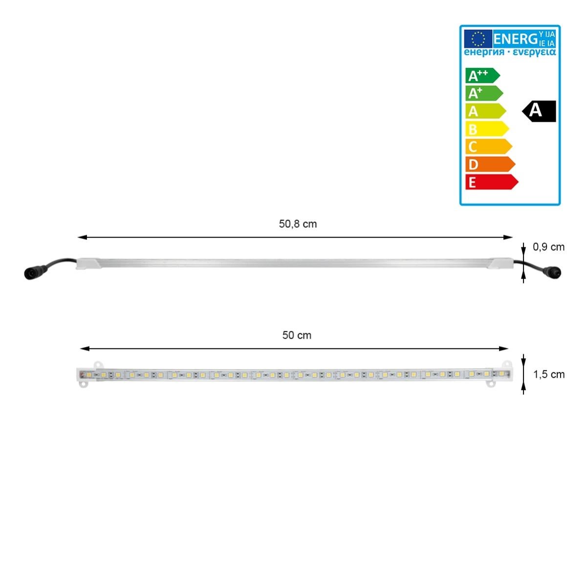 Ecd Germany Bande De Lumiere Barre Lumineuse Blanc Froid 500mm Led Ip65 Eclairage Sous Meuble Leroy Merlin