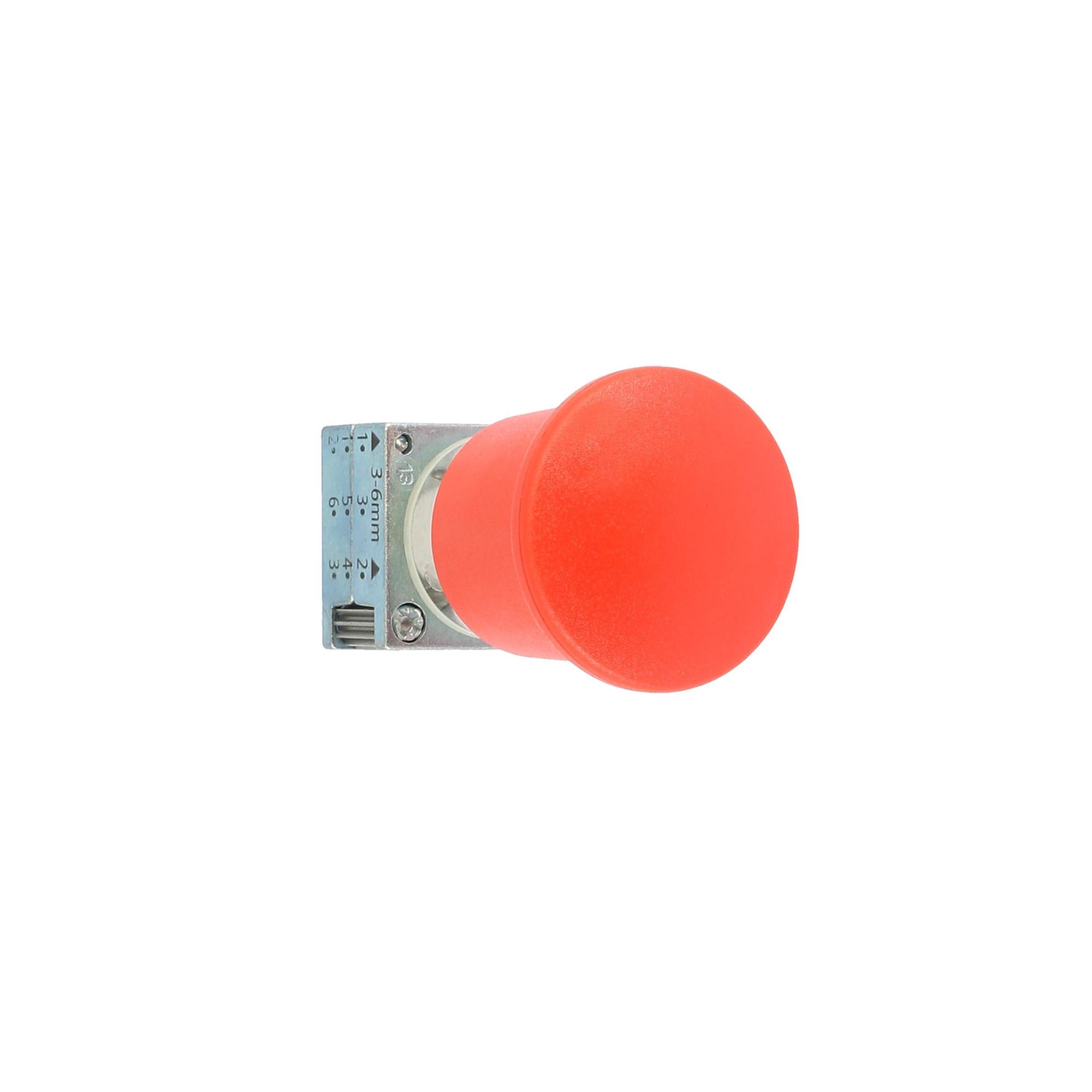 PULSANTE A FUNGO FORMA TONDA - DIAMETRO 40MM - CON RITENUTA - LUMINOSO