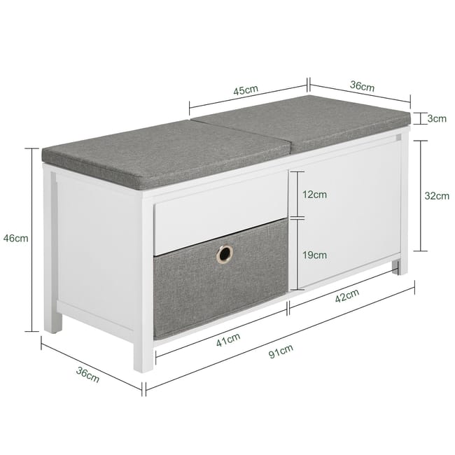 Panca per scarpe Bianca 80x30x45 cm Truciolare Panca per scarpe Bianca 80x30x45 cm Truciolare