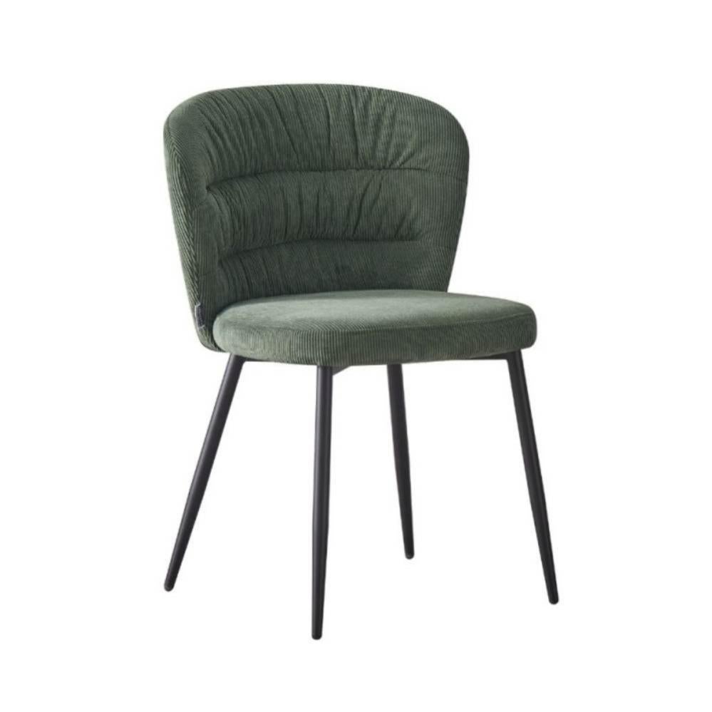Chaise de salle à manger rembourrée en velours vert émeraude