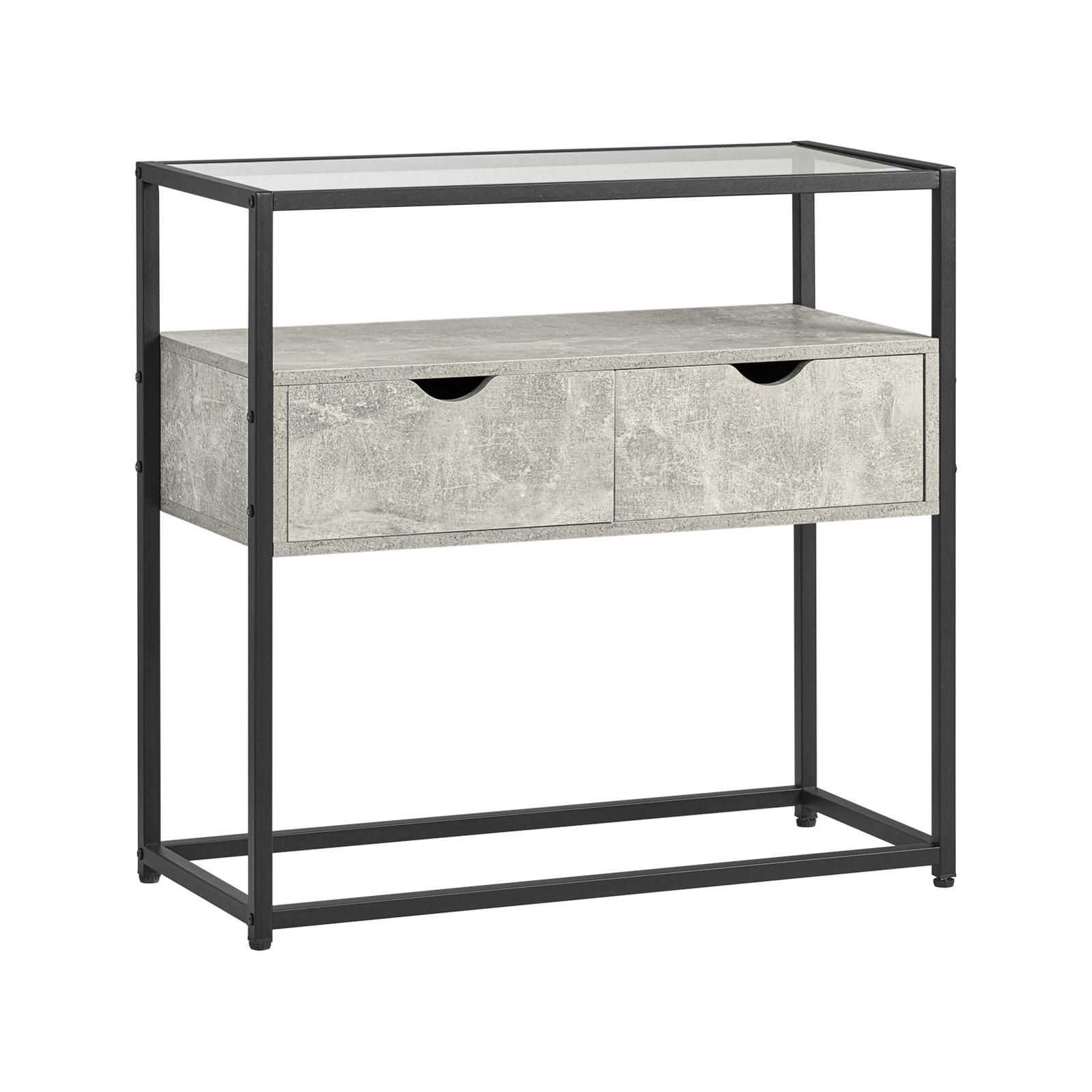 Consolle Ingresso Tavolo Bar con cassetti Consolle Credenza Tavolino divano  Tavolo decorativo 81x35x78cm Grigio FSB54-HG SoBuy