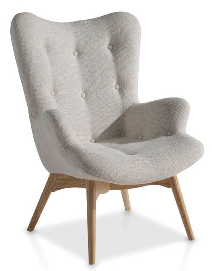 Fauteuil tissu et pieds bois frêne massif Nouma Couleur MIRAGE 24 Leroy Merlin