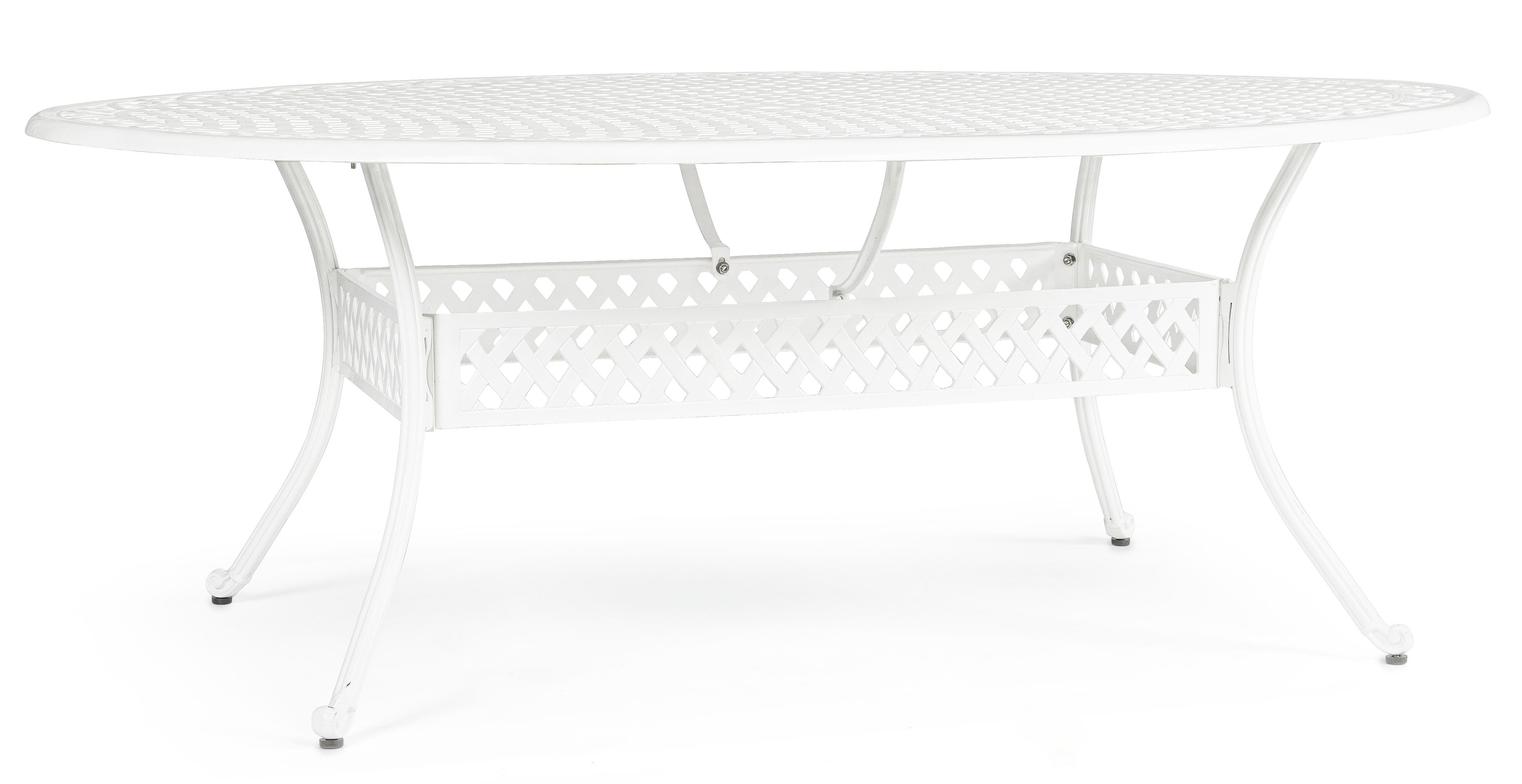 Table de jardin ovale aluminium moulée blanc Kofiam 200 cm Leroy Merlin