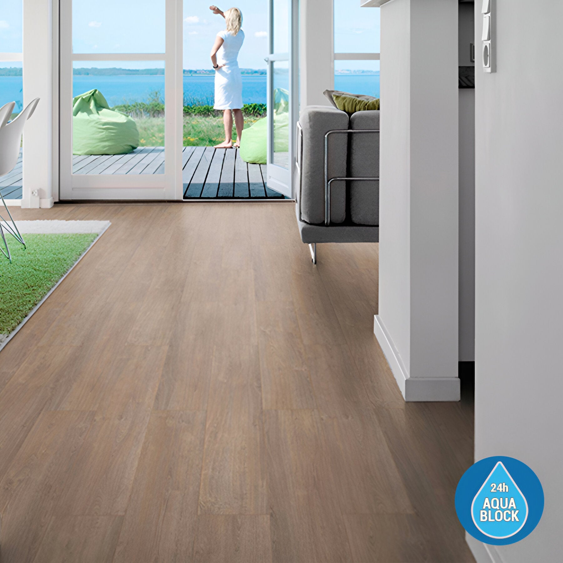 Suelo Laminado Roble Tico AC5 8mm - Pack de 25 Cajas (47,48 m²) - Sistema  En Click - Tarima Flotante en Viviendas, Comercios y Hogares