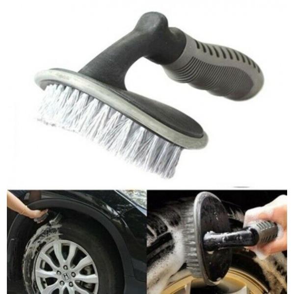 SPAZZOLA CON SETOLE SINTETICHE PER LAVAGGIO PNEUMATICI GOMME DI AUTO E