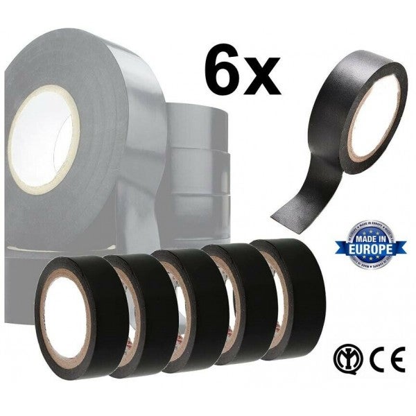 Nastro isolante adesivo Isotape nero 15x10 10 pezzi