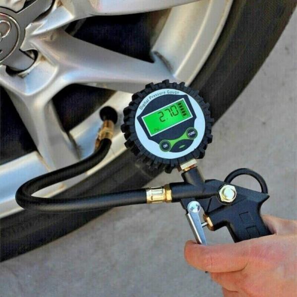 Manometro Digitale Pressione Gomme 200 PSI | Con LED, Per Auto, Moto E Bici | Alta Precisione - Foto 4