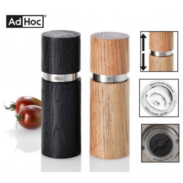 Set macina sale e pepe regolabile in legno, macina sale e pepe, macina sale e pepe manuali con rotore in ceramica (2