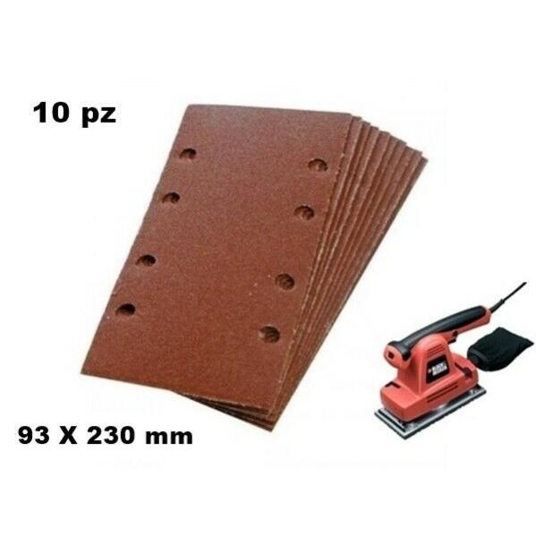 SET 10 FOGLI CARTA VETRATA ABRASIVA VELCRATA 93 X 230 Mm GRANA 80 X set-10-fogli-carta-vetrata-abrasiva-velcrata-93-x-230-mm-grana-80-x