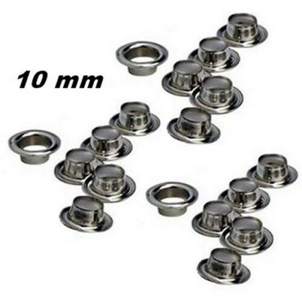 100 Set Occhielli Metallici, Diametro Interno 5.5 mm Occhielli