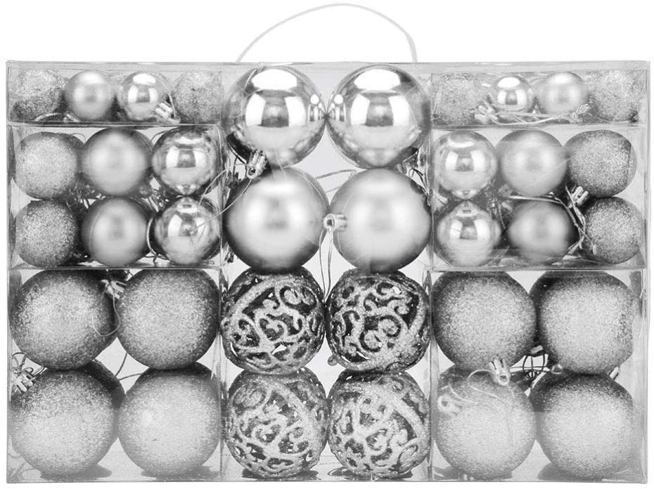 Confezione 100 Palline di Natale Colore Silver, Palle di Natale