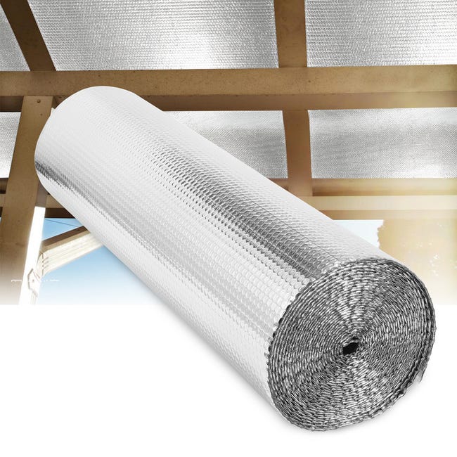 Película de aislamiento térmico de burbujas de papel de aluminio  autoadhesivo, Material de aislamiento de doble cara para techo y sala de  sol, 3 m2/lote - AliExpress
