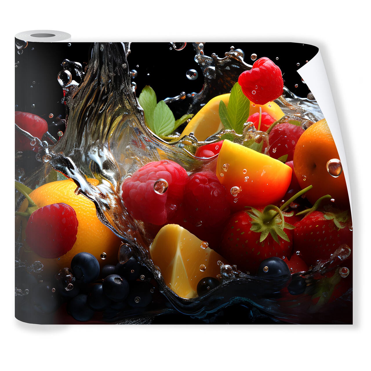 Carta Da Parati Lavabile Cucina Frutta 250x60 cm - Include Colla - Moderna  Fotomurali In Tessuto Non Tessuto TNT