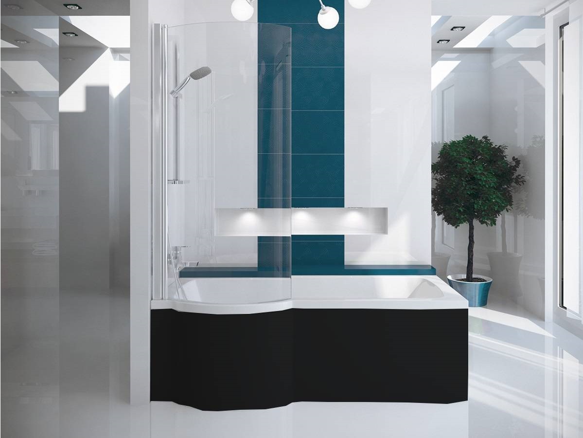 Baignoire bain douche avec pare de baignoire gauche avec tablier de