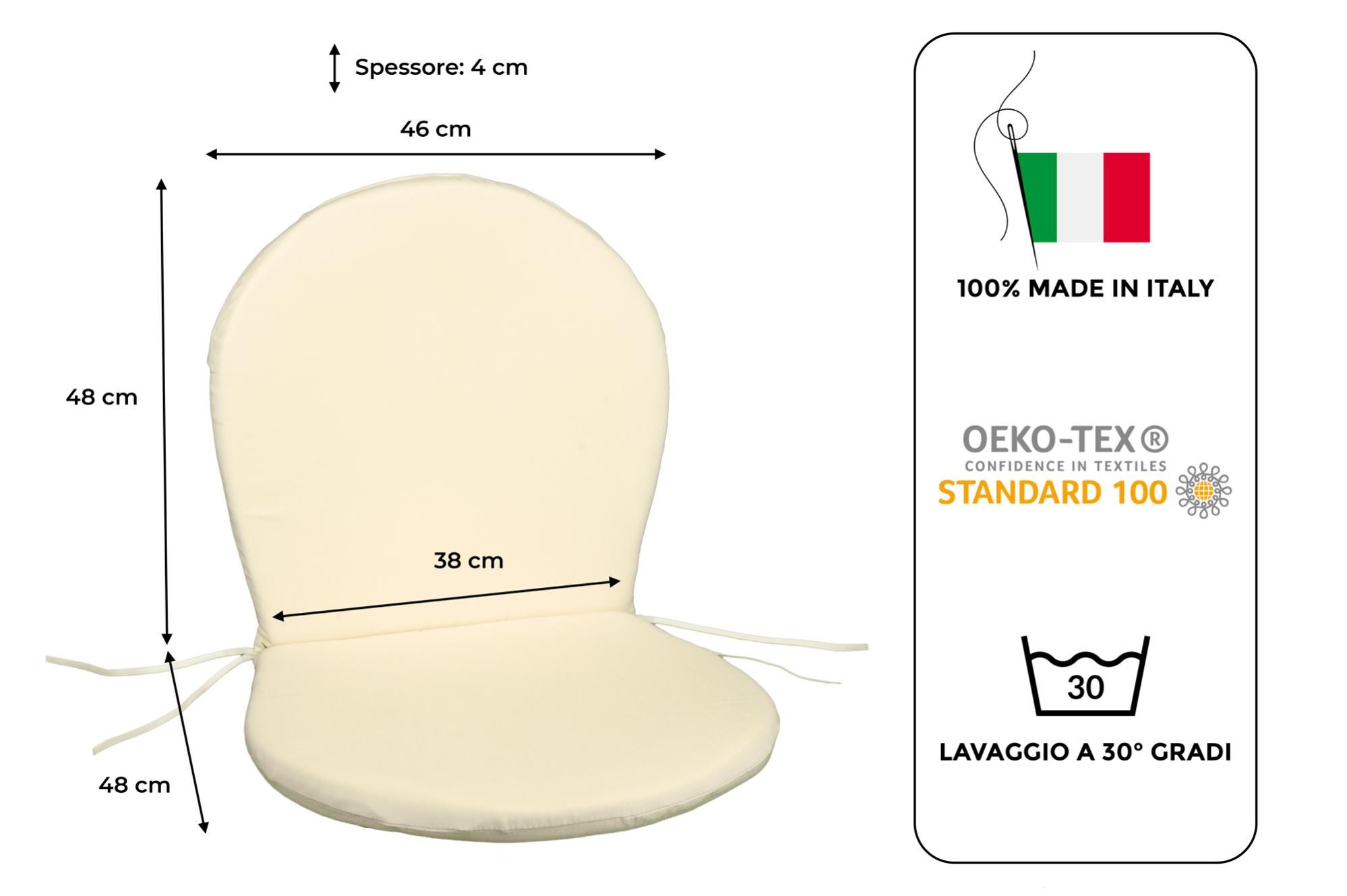 Set di 2 cuscini per sedie da giardino in tessuto rosa 40x40x3 cm Set di 2 cuscini per sedie da giardino in tessuto rosa 40x40x3 cm