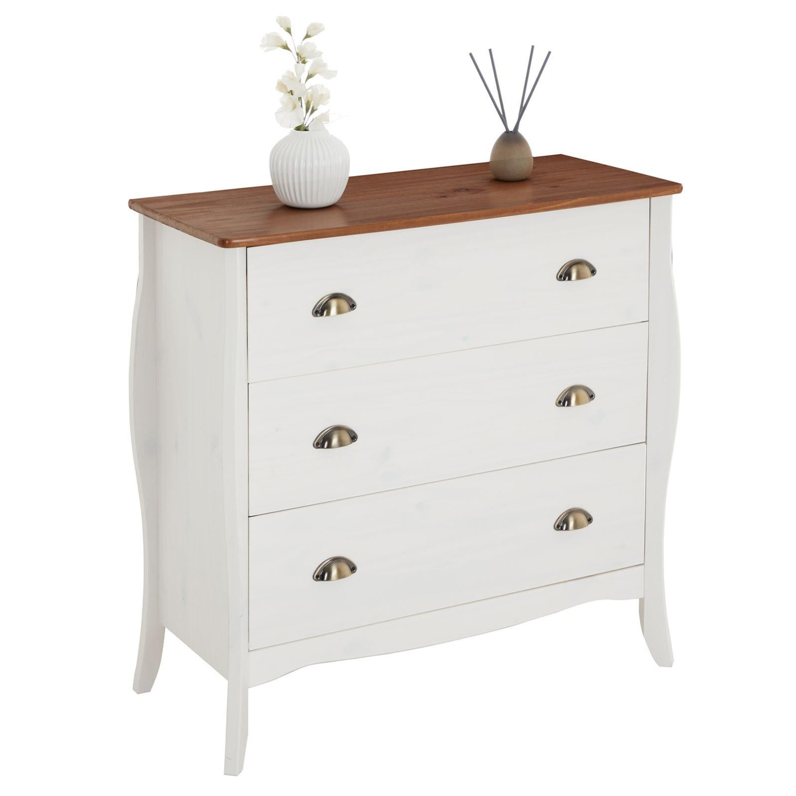 YOSOO Commodes - Armoire à tiroirs Marron blanc 76,5x39,5x90 cm Bois YOSOO Commodes - Armoire à tiroirs Marron blanc 76,5x39,5x90 cm Bois