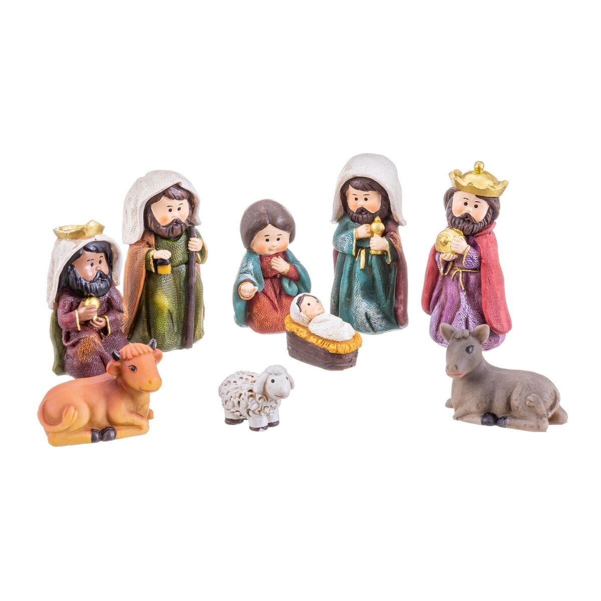 Decorazione Natalizia Natività/Presepe Multicolore Poliresina 9 cm (9  Pezzi)