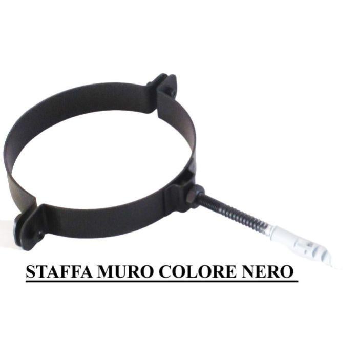 Balaustre quadrata in metallo nero con staffa angolare