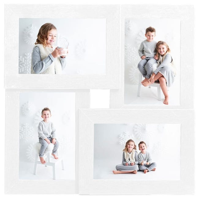 Maison Exclusive Marco de fotos collage para foto de 4x(10x15 cm) blanco  MDF