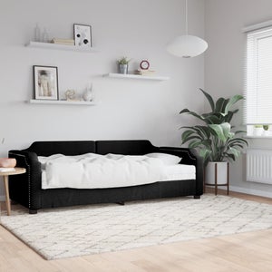 VidaXL Sofá cama nido con colchón terciopelo negro 90x200 cm