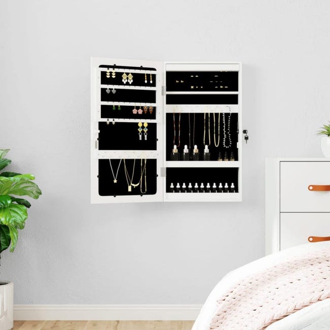 Il Numero 1 Del Risparmio-ARMADIO PORTAGIOIE CON SPECCHIO REGOLABILE E Luci Led Bianco 36x30x136 Cm Il Numero 1 Del Risparmio-ARMADIO PORTAGIOIE CON SPECCHIO REGOLABILE E Luci Led Bianco 36x30x136 Cm