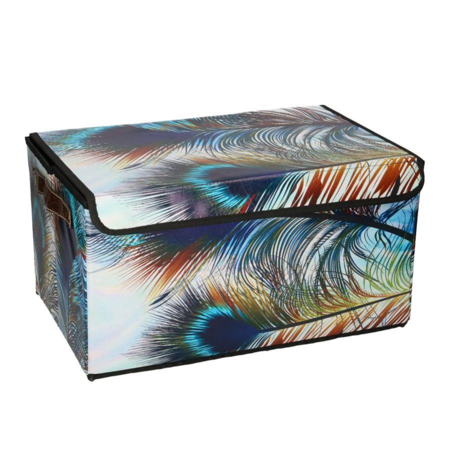 Baule Pieghevole Pavone Natural Mimbre - Cassapanca Decorativa Tessuto