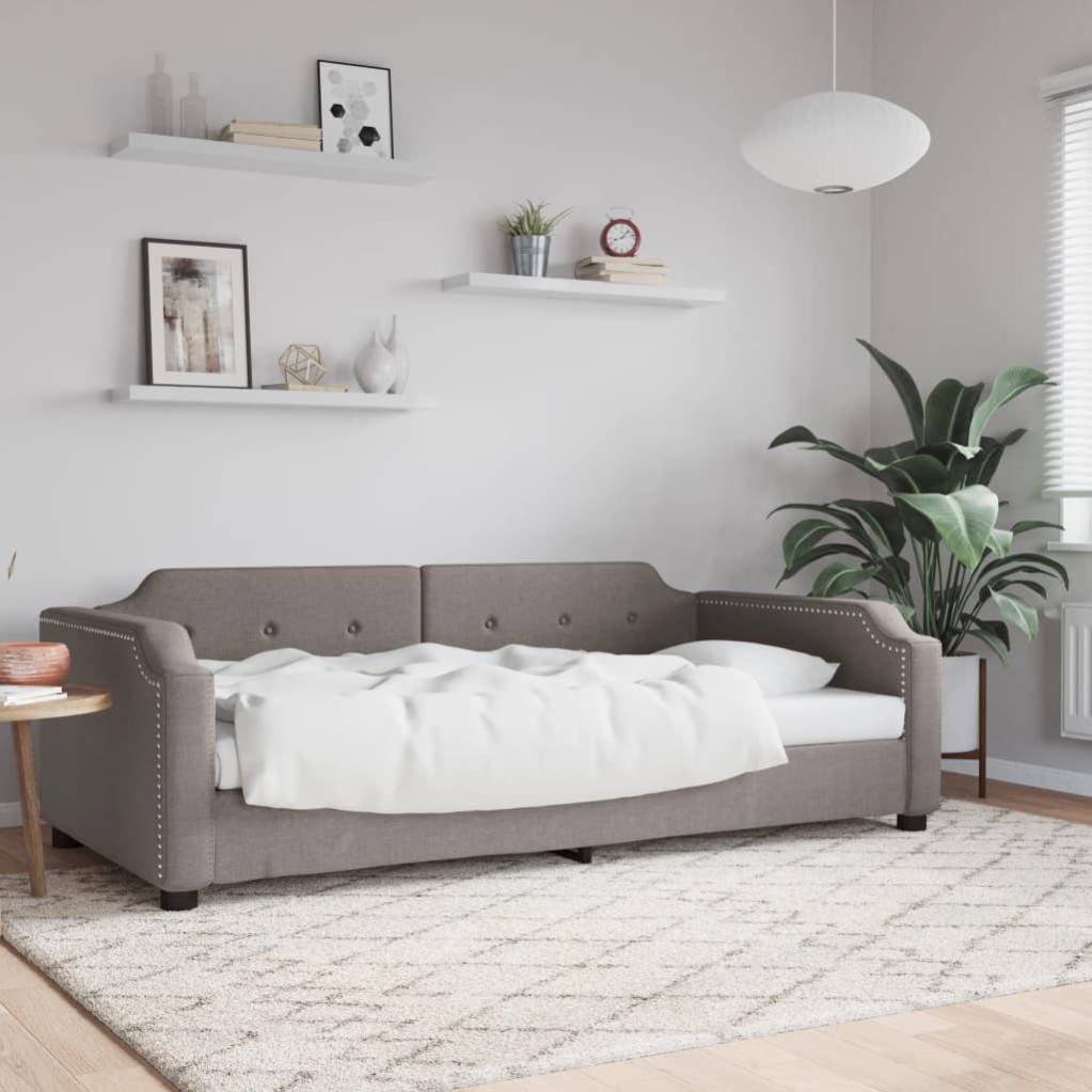 Divano Letto Singolo 100x200 Cm - Letto Giorno In Tessuto Tortora