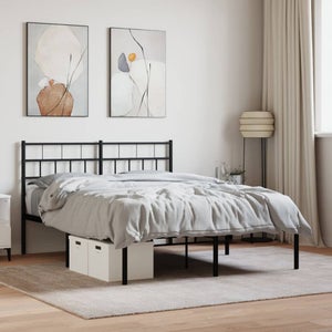 Estructura cama metal con cabecero y estribo blanco 135x190 cm VIDAXL