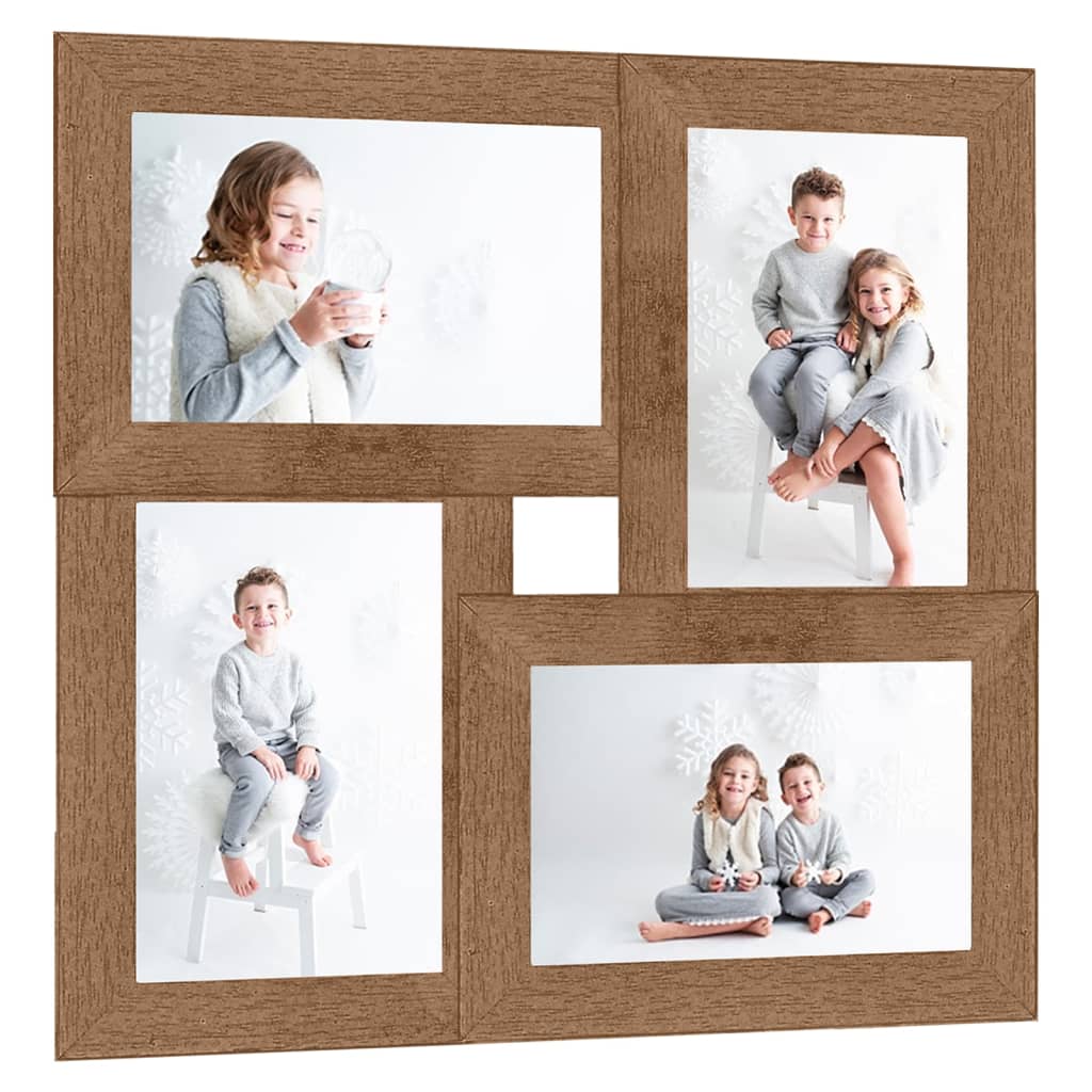 Maison Exclusive Marco de fotos collage para foto 4x(10x15 cm) marrón claro  MDF