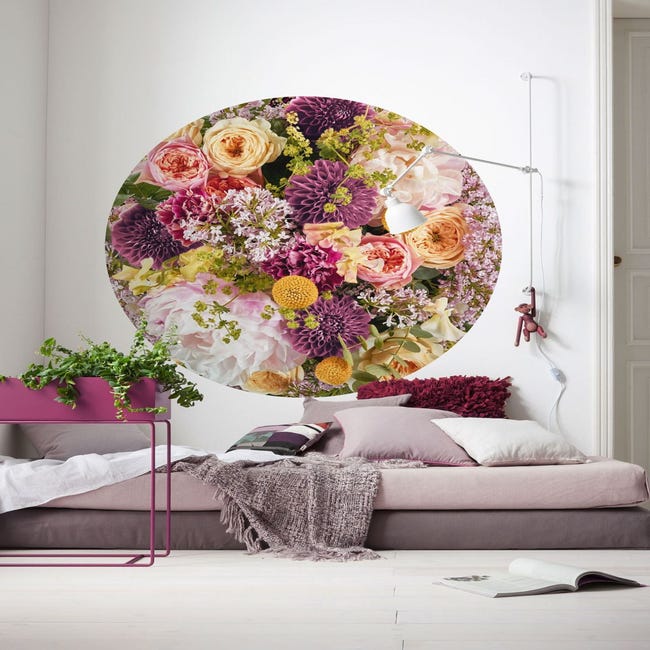 Sanders & Sanders Sticker Mural Fleurs Violet, Jaune Et Rouge - 600325 -  42,5 X 65 Cm à Prix Carrefour