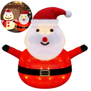 401003 Père Noël Boîte cadeaux décoration avec lumières et mouvement  29x20x42cm