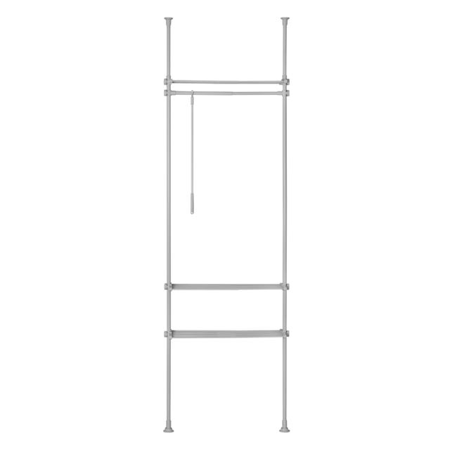 Appendiabiti Telescopico In Acciaio Regolabile 246-320 Cm, Cabina Armadio Componibile Con 4 Barre Verticali E 6 Orizzontali, Montaggio Senza Attrezzi, Per Abiti E Accessori