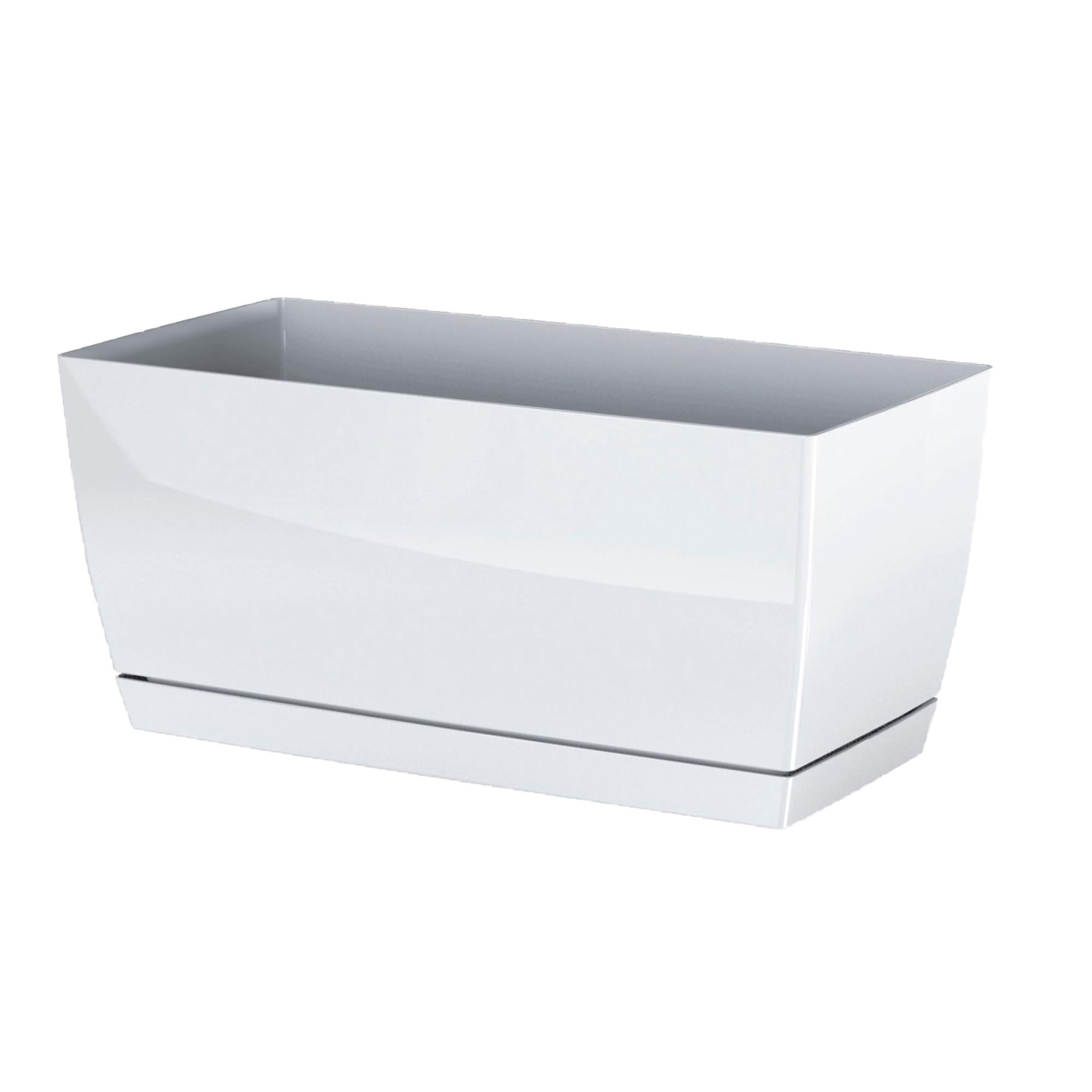 Prosperplast Vaso Per Fiori Rotondo Coubi – Plastica, Colore Bianco, 15,5 X 15,5 X 14,2 Cm (Larghezza X Profondità X Altezza) - 3