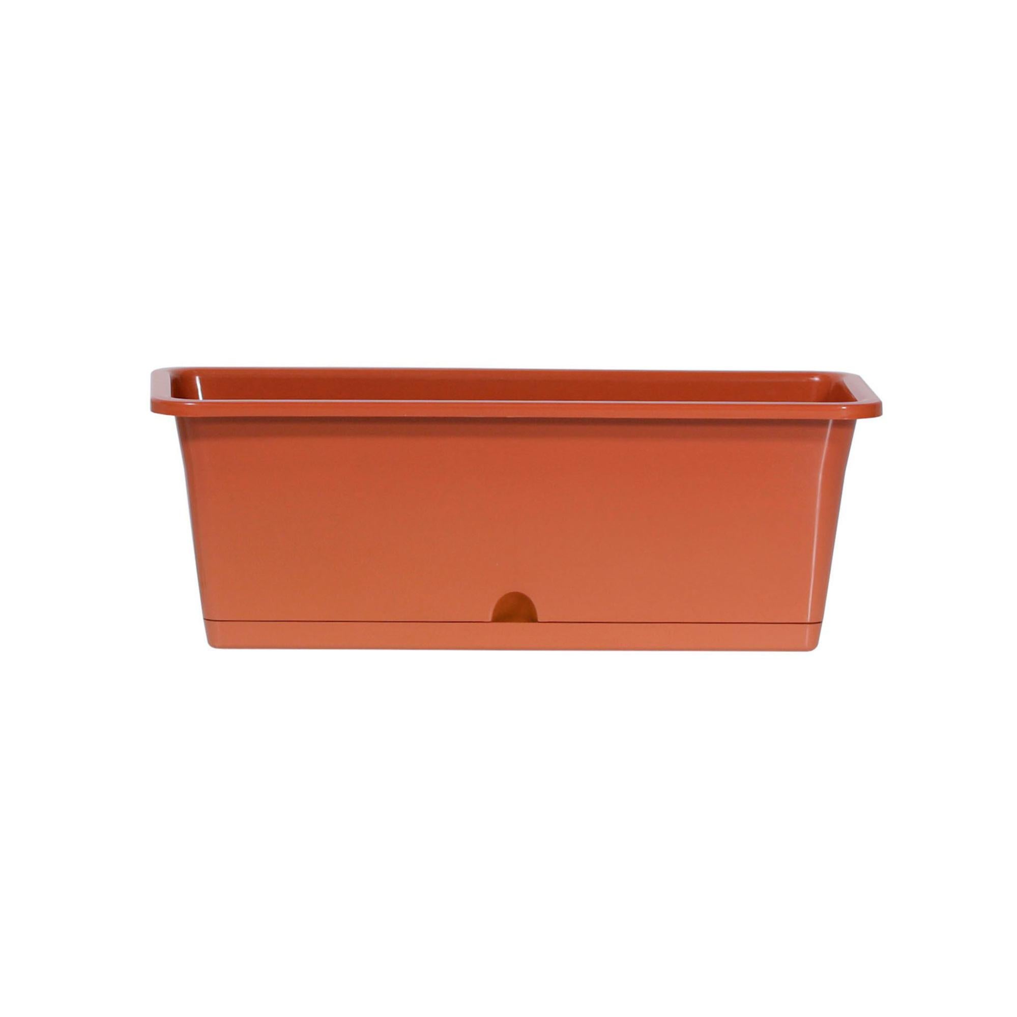 Vaso Camelia Prosperplast 9L, Colore Terracotta, Con Ganci, Dimensioni 402x170x143 Mm, In Plastica Riciclata, Per Esterni E Interni