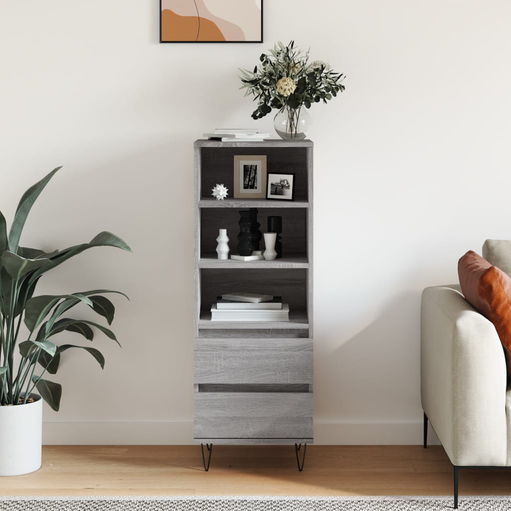 Credenza VidaXL Grigio Sonoma 40x35x70 Cm In Legno Multistrato - Mobile Da Soggiorno Con Antiribaltamento