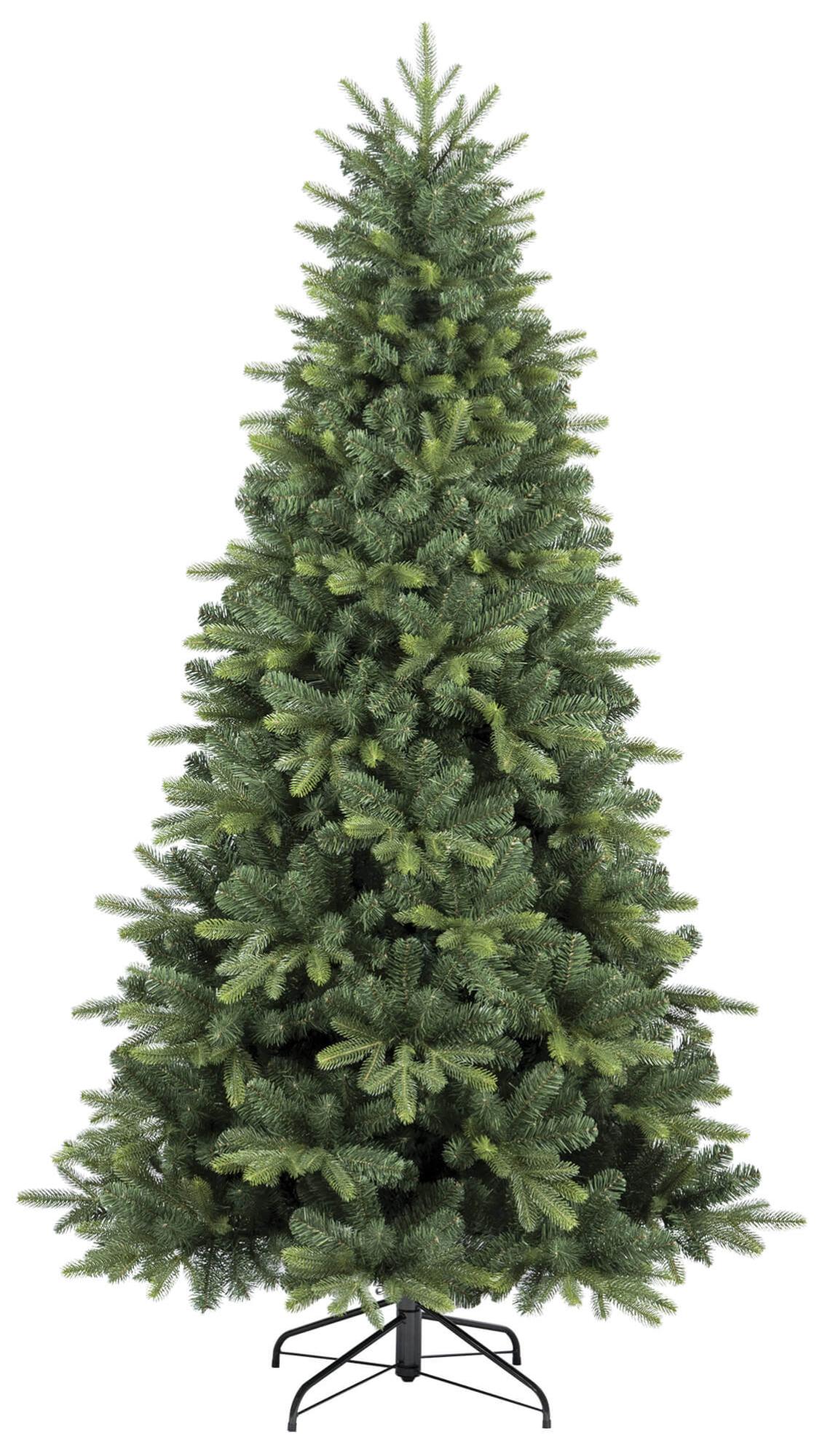 Albero Di Natale Artificiale Ficus – 125 Cm, 654 Foglie Verdi E Bianche, Tronco In Legno Naturale E Base In Cemento - 5